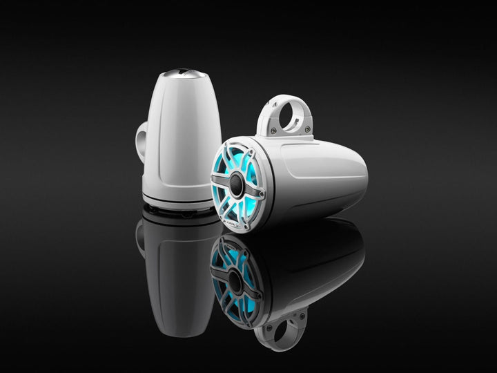 JL Audio JLM6770ETXV3GWSGWGWI: 7.7" M6-Series LED RGB Gloss White Sport Enclosed Tower Coaxial Marine Speaker System