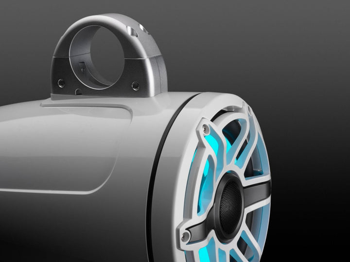 JL Audio JLM6880ETXV3GWSGWGWI: 8.8" M6-Series LED RGB Gloss White Sport Enclosed Tower Coaxial Marine Speaker System