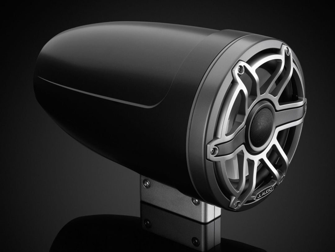 JL Audio JLM6880ETXV3SBSGMTI: 8.8" M6-Series Satin Gun Metal Titanium Sport Enclosed Tower Coaxial Marine Speaker System