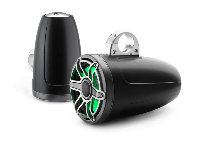 JL Audio JLM6880ETXV3SBSGMTII: 8.8" M6-Series LED RGB Satin Gun Metal Titanium Sport Enclosed Tower Coaxial Marine Speaker System
