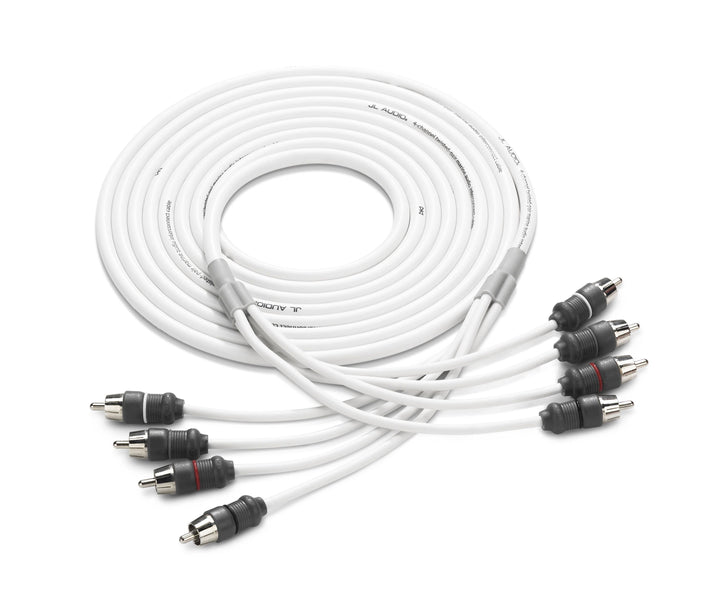 JL Audio JLXMD-WHTAIC4-12: 12 FT 4-Channel Twisted-Pair Marine RCA Cable