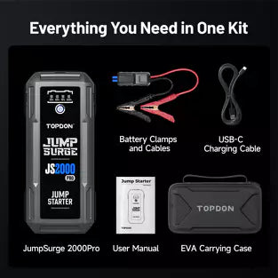 Topdon JS2000PRO: 2500 A Jump Starter / Booster / Power Bank