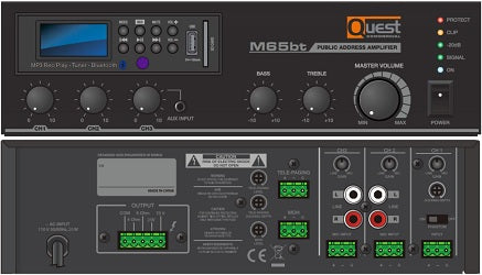 Quest Commercial M35BT: 35 W Compact Mixer / Amplifier