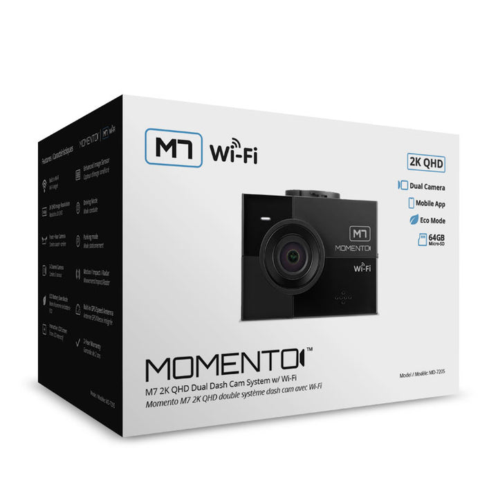 Momento MD7205: M7 Wi-Fi 3-Channel 2K QHD Dash Camera - Front & Rear