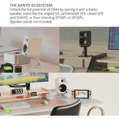 Kanto ORA4MW: White Powered Reference Speakers