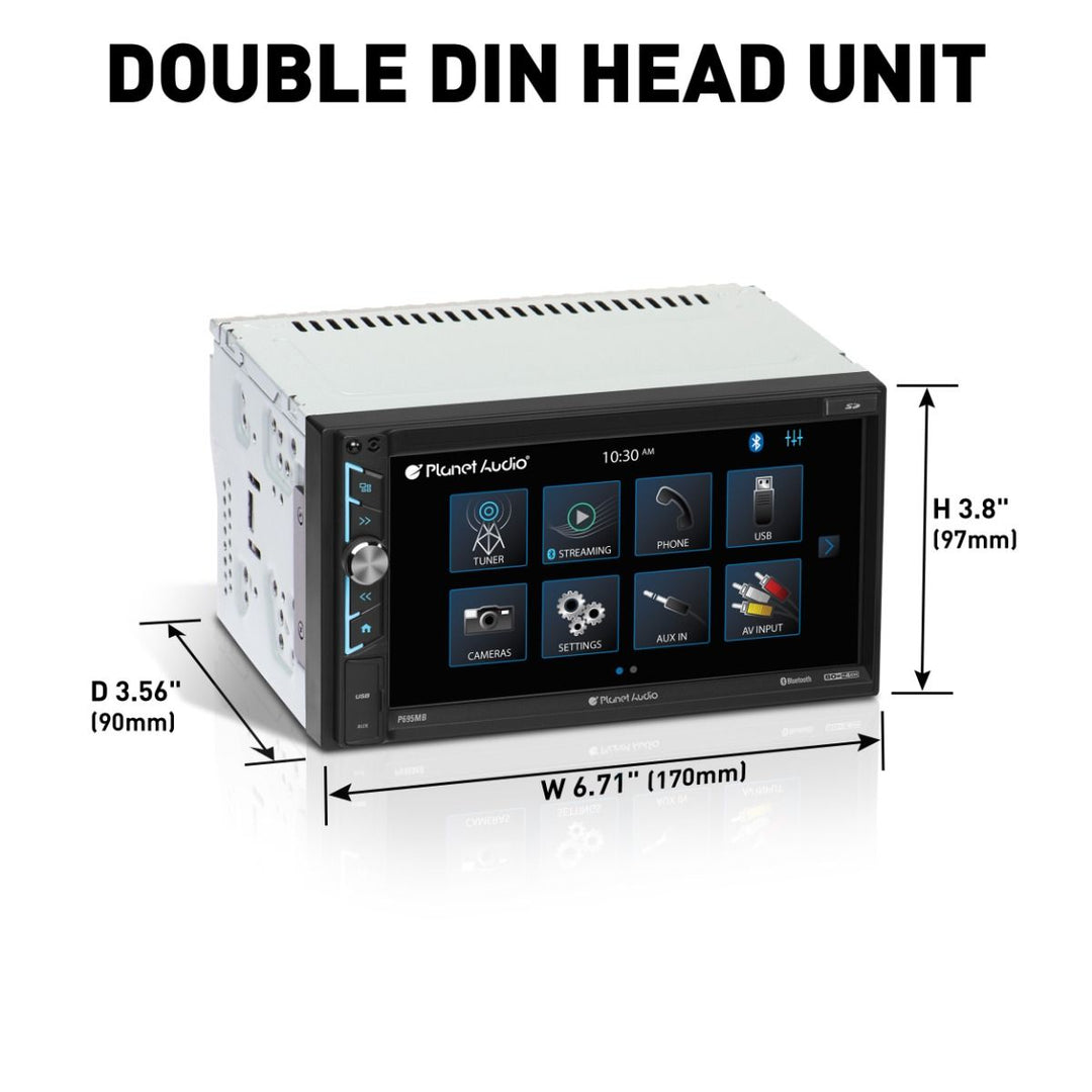Planet Audio P695MBRC: 6.5" Double-Din Mechless Receiver