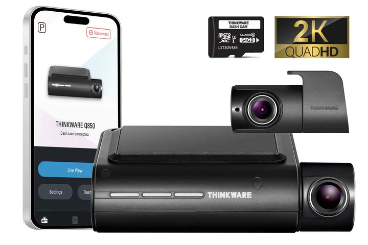 Thinkware Q850DH64: Front and Rear Dash Camera Bundle