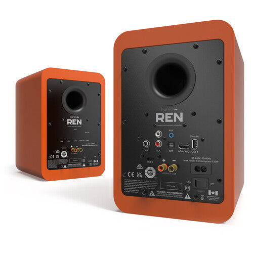 Kanto RENMO: Orange Powered Bookshelf Speakers