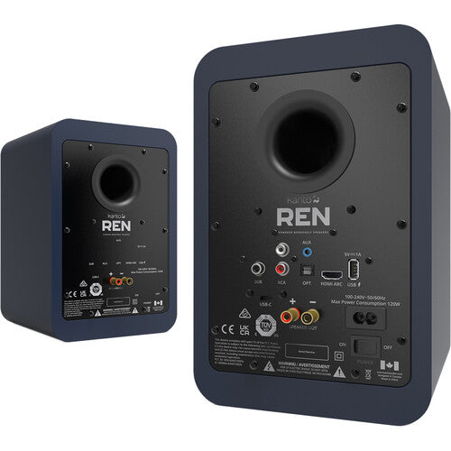 Kanto RENMU: Blue Powered Bookshelf Speakers