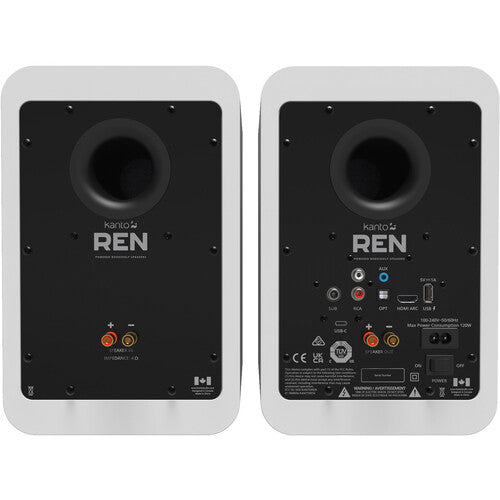 Kanto RENMW: White Powered Bookshelf Speakers