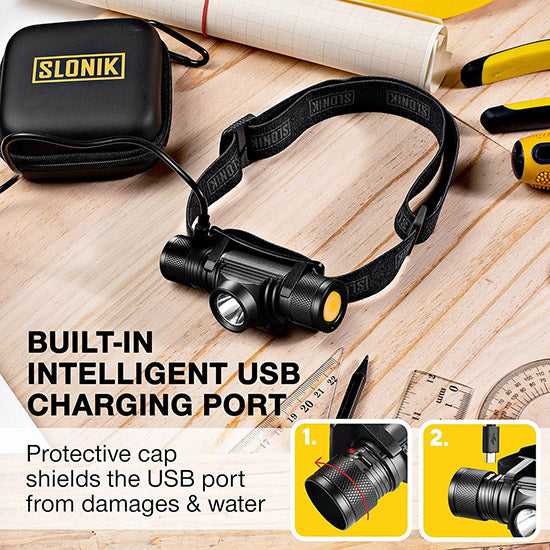 Slonik S10: 500 Lumens LED Rechargeable Headlamp