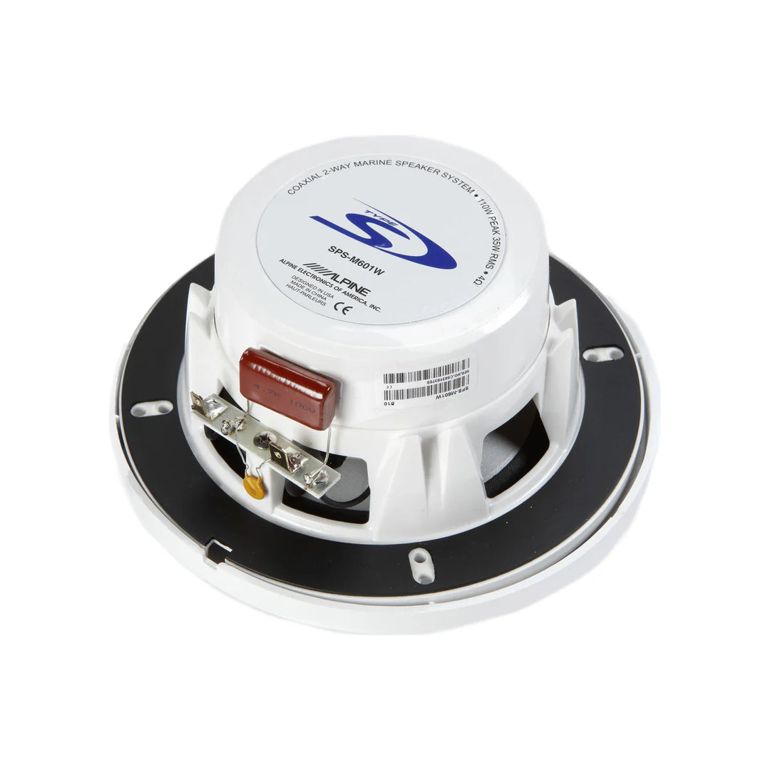 Alpine SPS-M601: 2-Way White Marine Speakers
