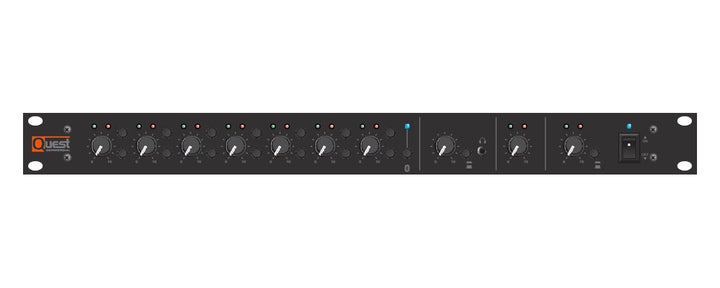 Quest Commercial STM2Z: 2-Zones Rack Mount Strip Mixer