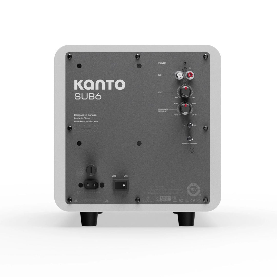 Kanto SUB6VMW: 6" Matte White Sealed Powered Subwoofer