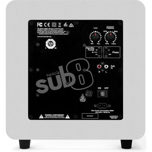 Kanto SUB8VMW: 8" 300 W Matte White Subwoofer