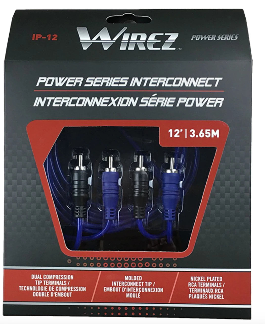 Wirez IP-12: 12 FT Power-Series RCA Cable
