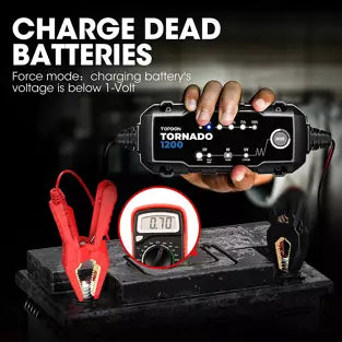 Topdon T1200: 6 / 12 V Tornado Smart Battery Charger / Maintainer / Desulfator
