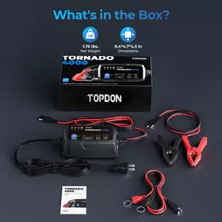 Topdon T4000C: 6 / 12 V Tornado Smart Battery Charger