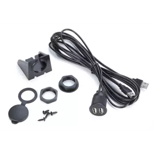 Accele USBR2X: 6 FT 3 Dual USB Dash & Panel Mount / Extension