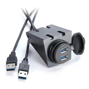 Accele USBR2X: 6 FT 3 Dual USB Dash & Panel Mount / Extension