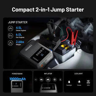 Topdon V1200AIR: 1200 A Jump Starter / Tire Inflator