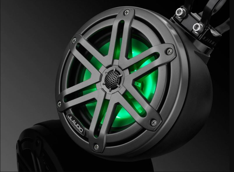 JL Audio JLM3650VEXMB-S-GM-I: 6.5" M3- / VEX-Series LED RGB Gun Metal Titanium Sport Enclosed Coaxial Speaker System