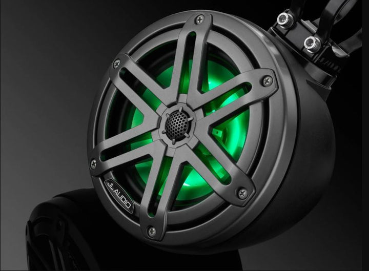 JL Audio JLM3650VEXMB-S-GM-I: 6.5" M3- / VEX-Series LED RGB Gun Metal Titanium Sport Enclosed Coaxial Speaker System