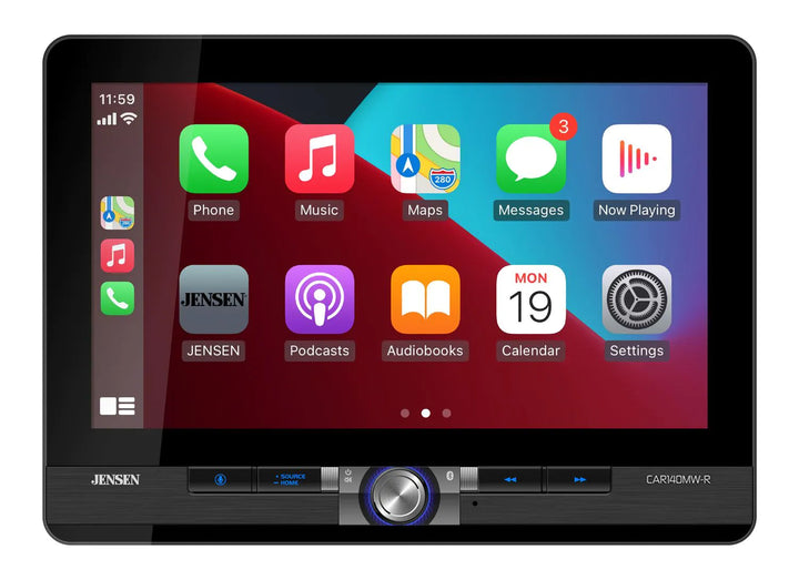 Jensen CAR140MW-R: 10.1" LED Floating Touchscreen Receiver