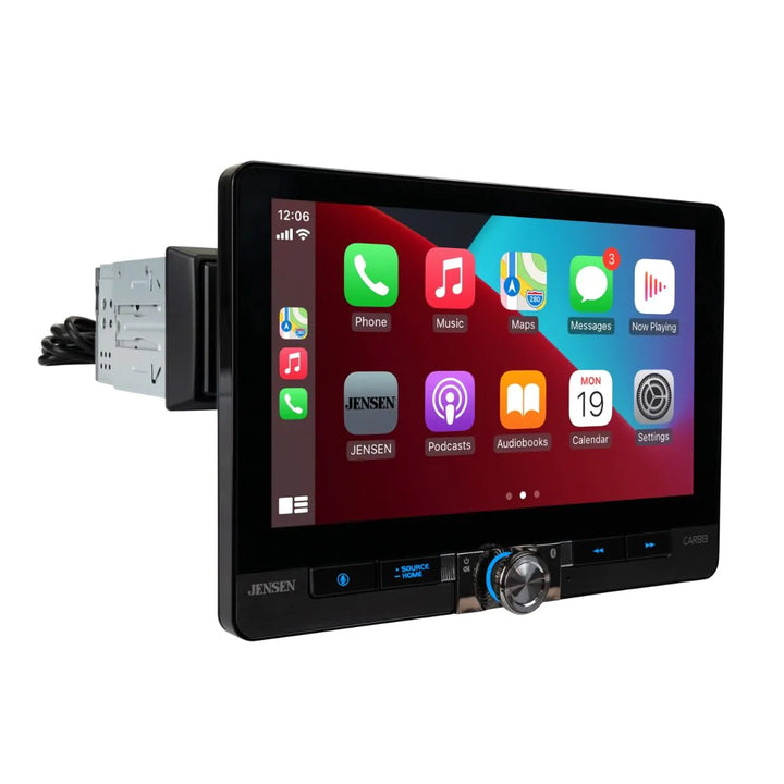 JENSEN - CAR813: 8-inch Floating Touchscreen Media Receiver Wired & Wireless Apple Carplay & Android Auto