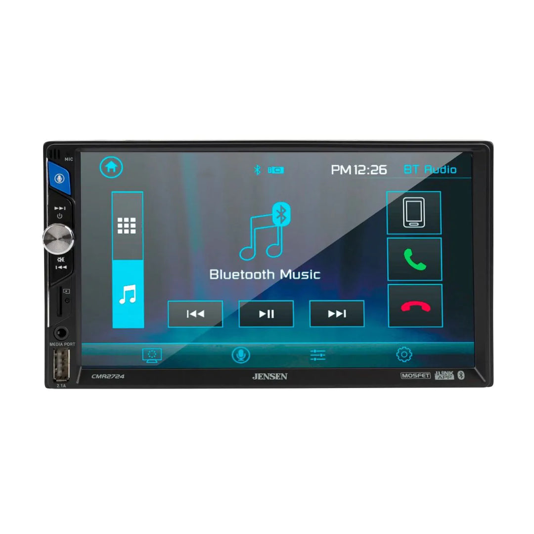 Jensen JECMR2724: 7" LCD Double-Din Touchscreen Mechless Digital Media Receiver