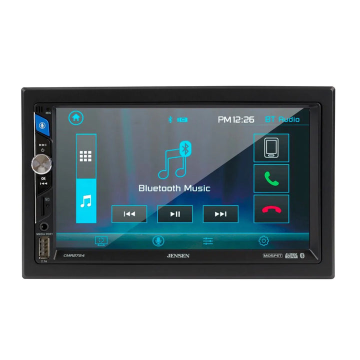 Jensen JECMR2724: 7" LCD Double-Din Touchscreen Mechless Digital Media Receiver