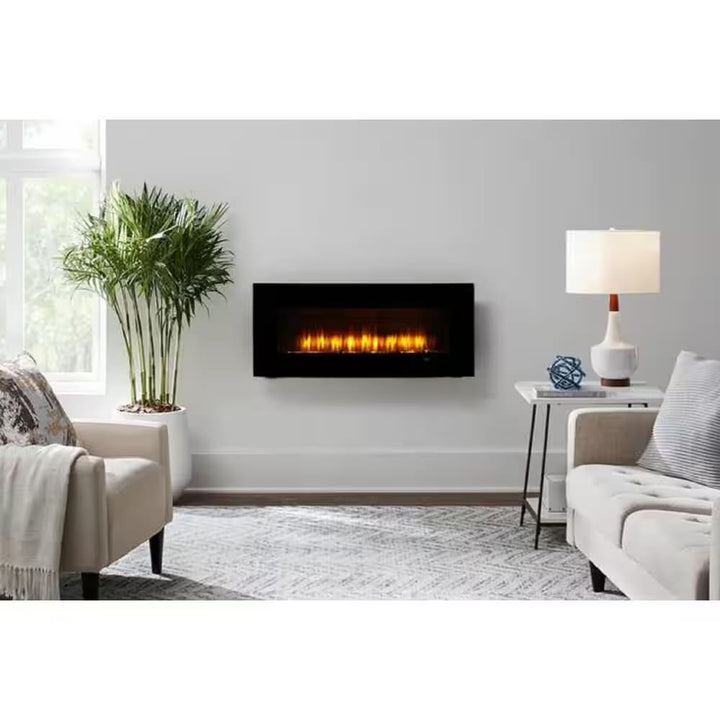 StyleWell 1007603658: 40" Curved Wall Mount Moodlight Electric Fireplace