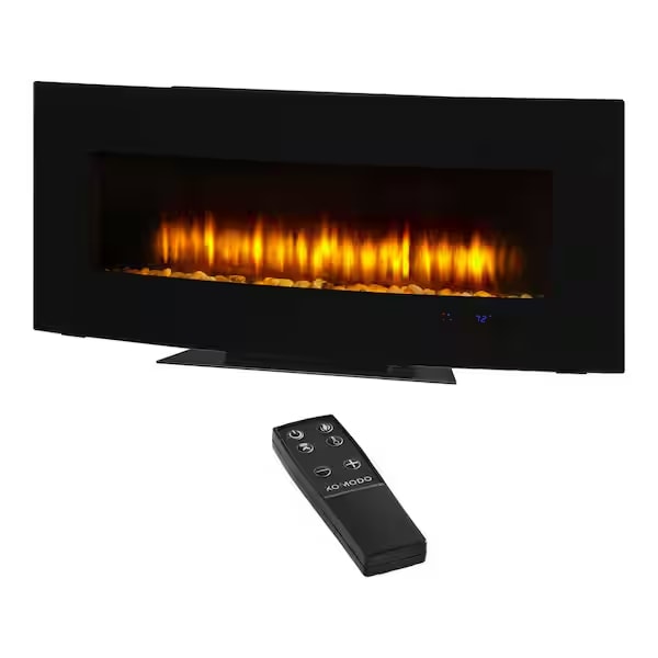 StyleWell 1007603658: 40" Curved Wall Mount Moodlight Electric Fireplace