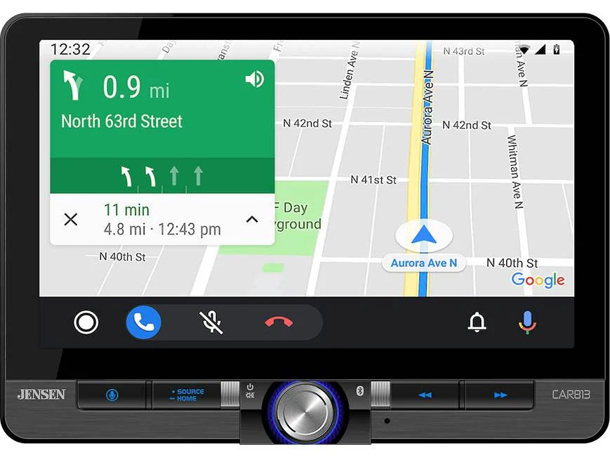 JENSEN - CAR813: 8-inch Floating Touchscreen Media Receiver Wired & Wireless Apple Carplay & Android Auto