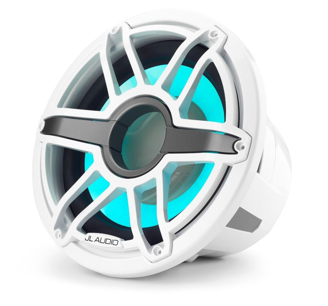 JL Audio JLM7-12IB-S-GWGW-I-4: 12" M7-Series LED RGB Gloss White Infinite-Baffle Sport Marine Subwoofer