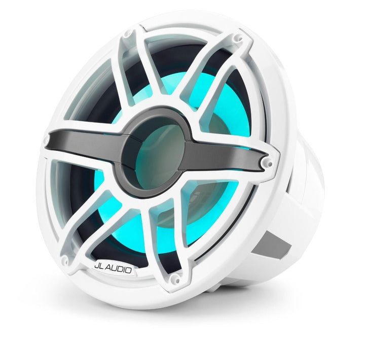 JL Audio JLM7-12IB-S-GWGW-I-4: 12" M7-Series LED RGB Gloss White Infinite-Baffle Sport Marine Subwoofer