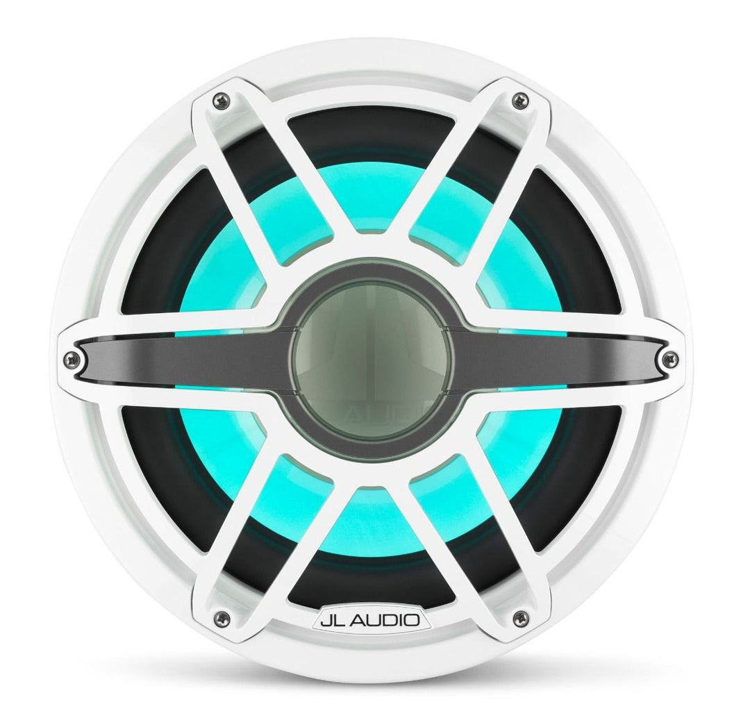 JL Audio JLM7-12IB-S-GWGW-I-4: 12" M7-Series LED RGB Gloss White Infinite-Baffle Sport Marine Subwoofer