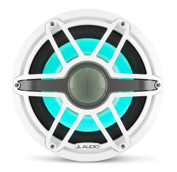 JL Audio JLM7-12IB-S-GWGW-I-4: 12" M7-Series LED RGB Gloss White Infinite-Baffle Sport Marine Subwoofer