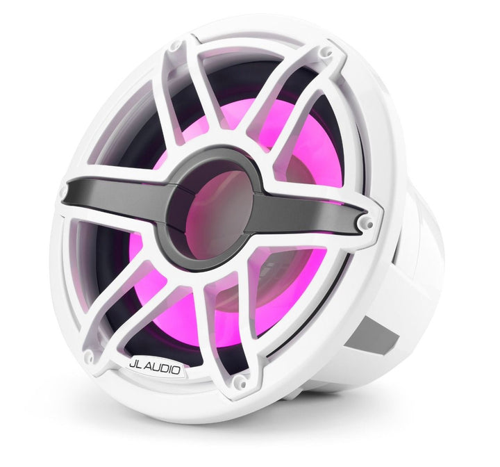 JL Audio JLM7-12IB-S-GWGW-I-4: 12" M7-Series LED RGB Gloss White Infinite-Baffle Sport Marine Subwoofer