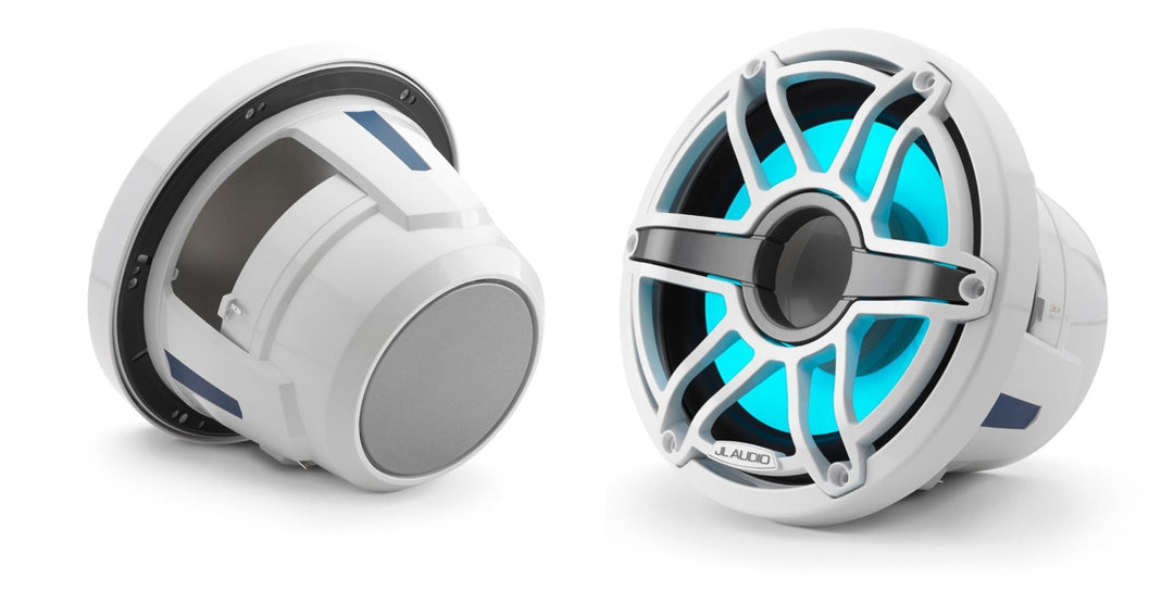 JL Audio JLM6-8IB-S-GW-GW-I-4: 8" M6- / IB-Series LED RGB Gloss White Sport Marine Subwoofer