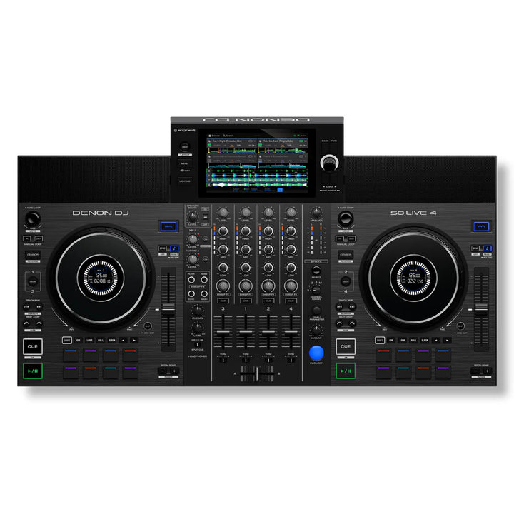 Denon DJ SC Live 4: Standalone 4 Deck DJ Controller with 7" Touchscreen, Built in Speakers, and Wifi SCLIVE4XUS