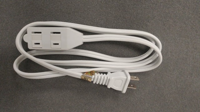 Wellson WE-012: Electrical Extension Cord 2Pin 3 Outlet 4FT White