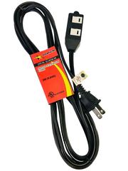 42-05103 AA:Electric Ext Cord 2PIN 3Outlet W/Safety Protection 6FT Black