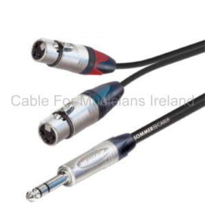 003 Rap: 1 / 4" TRS 2 XLR Female Cable 1 FT Stereo Plug