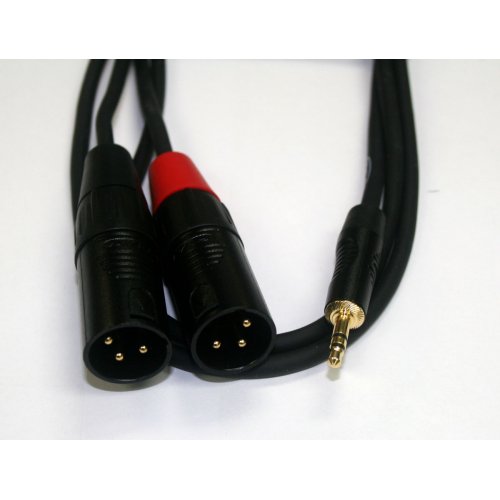 HIN-1K-2XM SFM:1/8"TRS Male To 2xXLR Male Cable 3FT