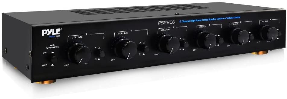 Pyle PSPVC6: 6-Channel High Power Stereo Speaker Selector with Volume Control