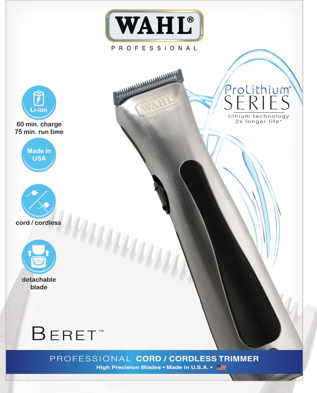 Wahl Beret #56308: Professional Cord/Cordless Lithium Ion Trimmer