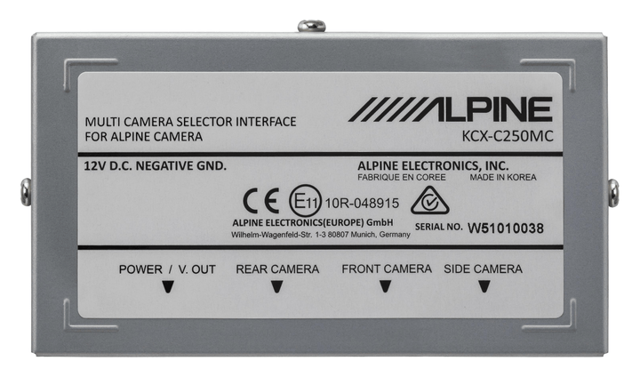 Alpine KCX-C250MC: Multi-Camera Selector Interface