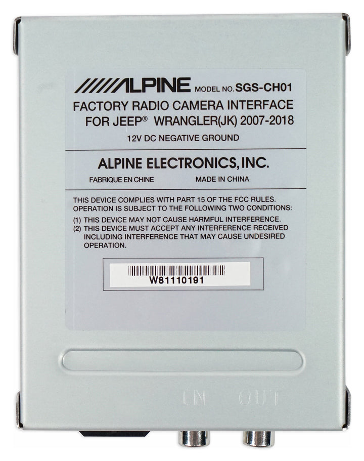 Alpine SGS-CH01: Factory Radio Camera Interface