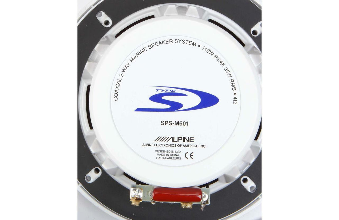 Alpine SPS-M601: 6.5" 2-Way Marine Speaker (Silver)